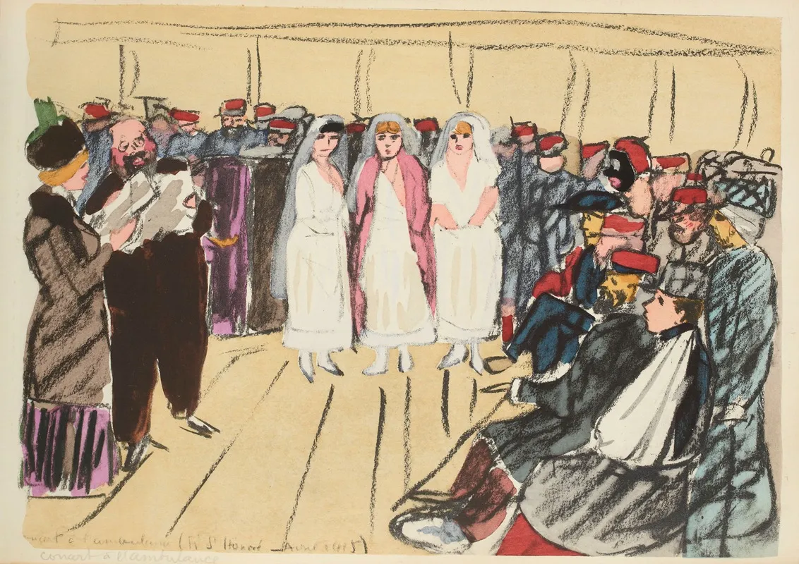 Concert A Lambulance Avril 1915 Wall Art by Paul Goute - High-Resolution Digital Print