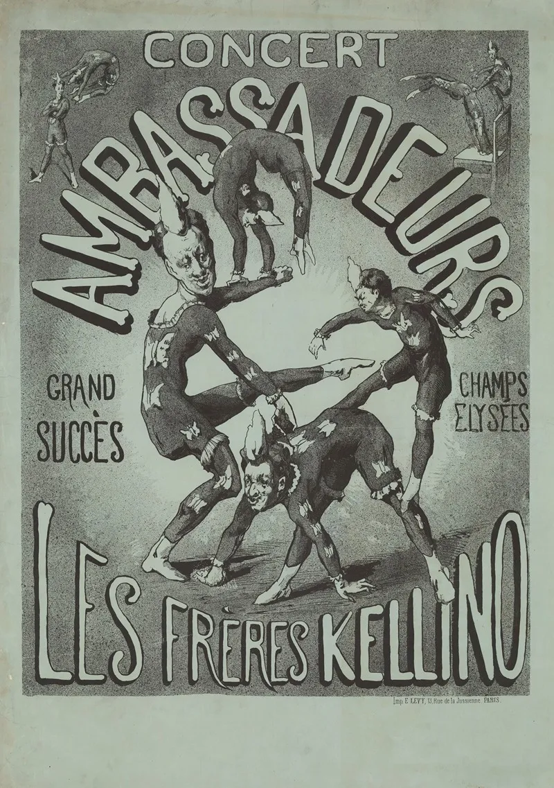 Concert Ambassadeurs Les Freres Kellino Wall Art by Imp. Emile Lévy - High-Resolution Digital Print