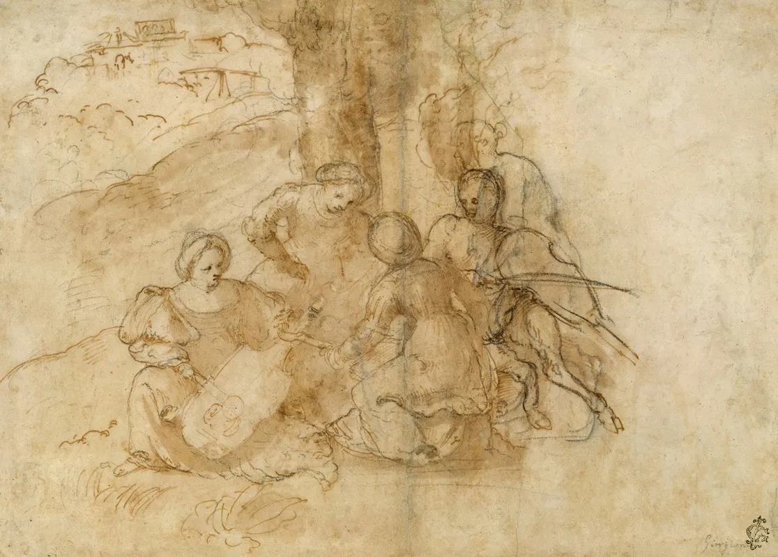 Concert Champetre 2 Wall Art by Girolamo Romanino - High-Resolution Digital Print