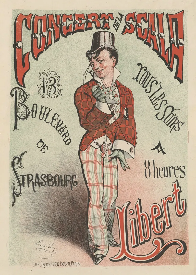 Concert De La Scala 13 Bd De Strasbourg Tous Les Soirs A 8 Heures Libert Wall Art by Imp. Emile Lévy - High-Resolution Digital Print