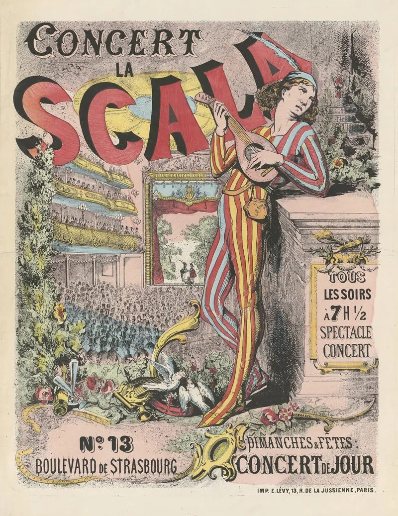 Concert De La Scala 13 Bd De Strasbourg Wall Art by Imp. Emile Lévy - High-Resolution Digital Print