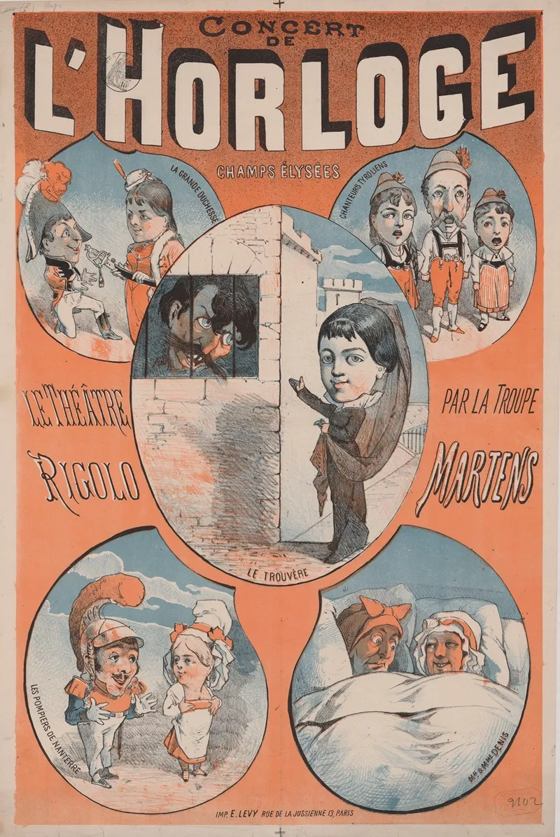 Concert De Lhorloge Le Theatre Rigolo Par La Troupe Martens Wall Art by Imp. Emile Lévy - High-Resolution Digital Print