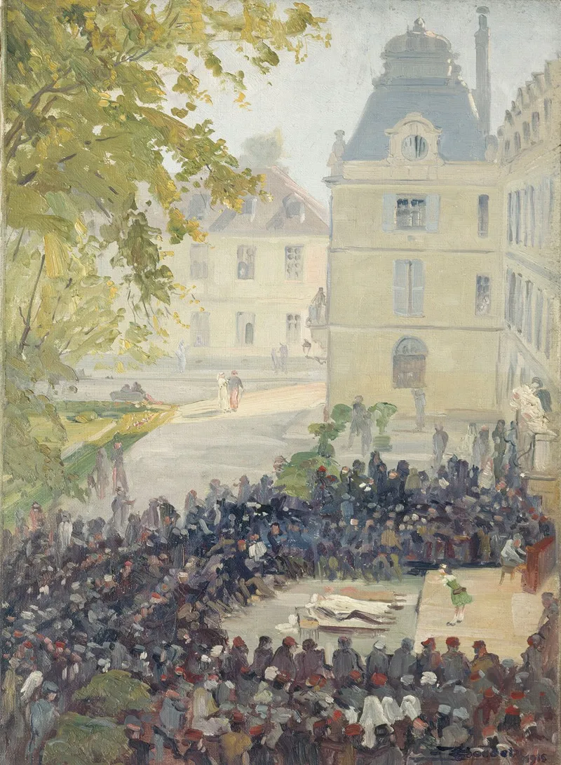 Concert Donne Aux Blesses Dans La Cour De Lhopital Militaire Du Val De Grace Wall Art by Ernest Boudet - High-Resolution Digital Print