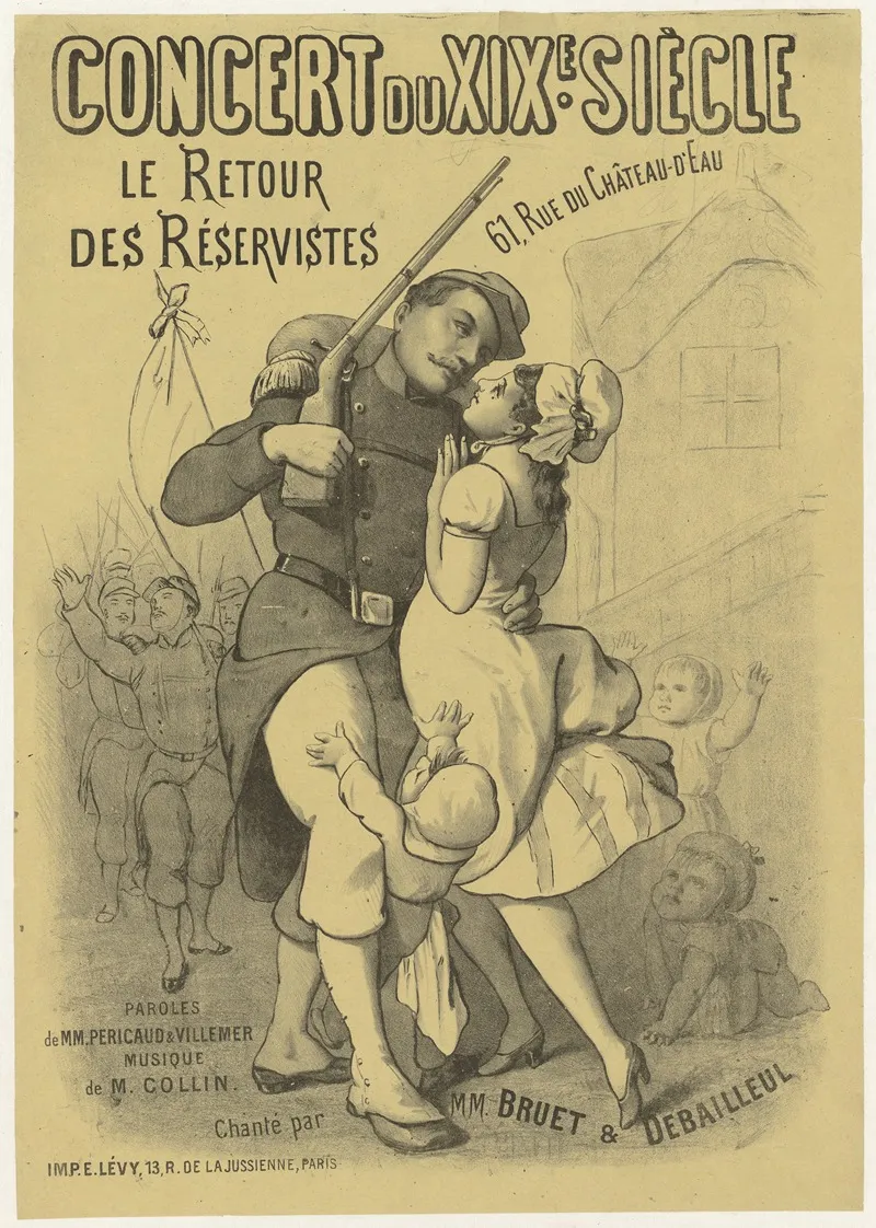 Concert Du Xixe Siecle Le Retour Des Reservistes Wall Art by Imp. Emile Lévy - High-Resolution Digital Print