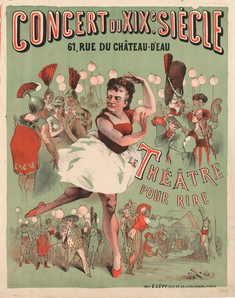 Concert Du Xixe Siecle Le Theatre Pour Rire Wall Art by Imp. Emile Lévy - High-Resolution Digital Print
