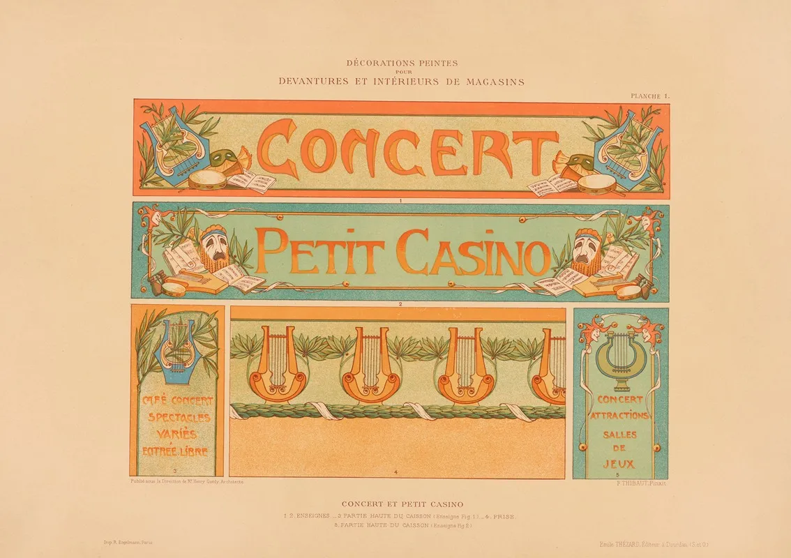 Concert Et Petit Casino Wall Art by Henry Guédy - High-Resolution Digital Print