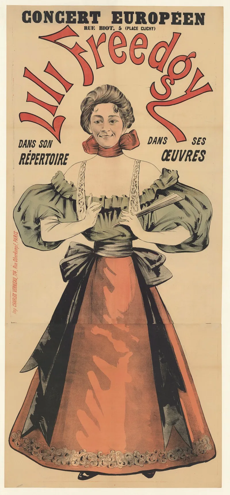 Concert Europeen Lili Freedgy Dans Son Repertoire Dans Ses Oeuvres Wall Art by Imp. Charles Verneau - High-Resolution Digital Print