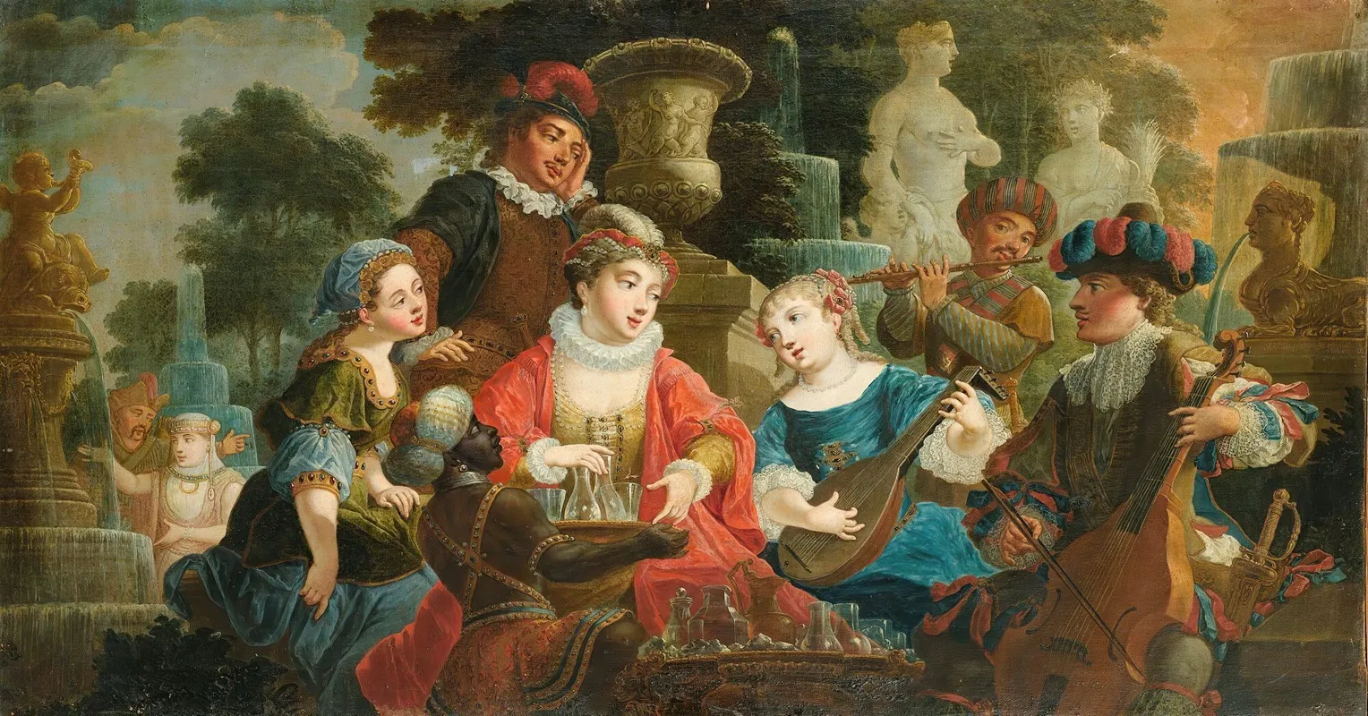 Concert In A Park Wall Art by Jacques Vigoureux Duplessis - High-Resolution Digital Print