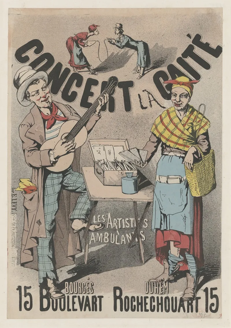 Concert La Gaite Les Artistes Ambulants Wall Art by Imp. Emile Lévy - High-Resolution Digital Print