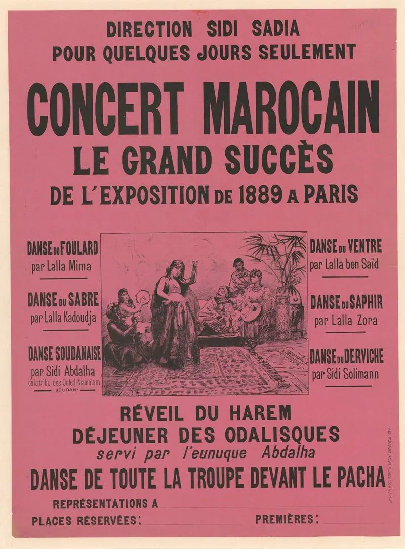 Concert Marocain Le Grand Succes De Lexposition De 1889 A Paris Reveil Du Harem Dejeuner Des Odalisques Wall Art by Imp. Simonet - High-Resolution Digital Print