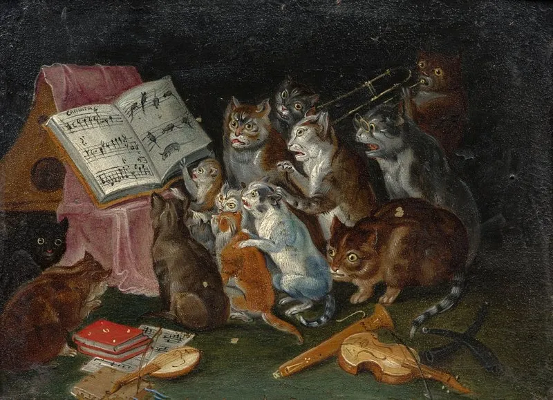 Concert Of The Cats Wall Art by Ferdinand van Kessel - High-Resolution Digital Print