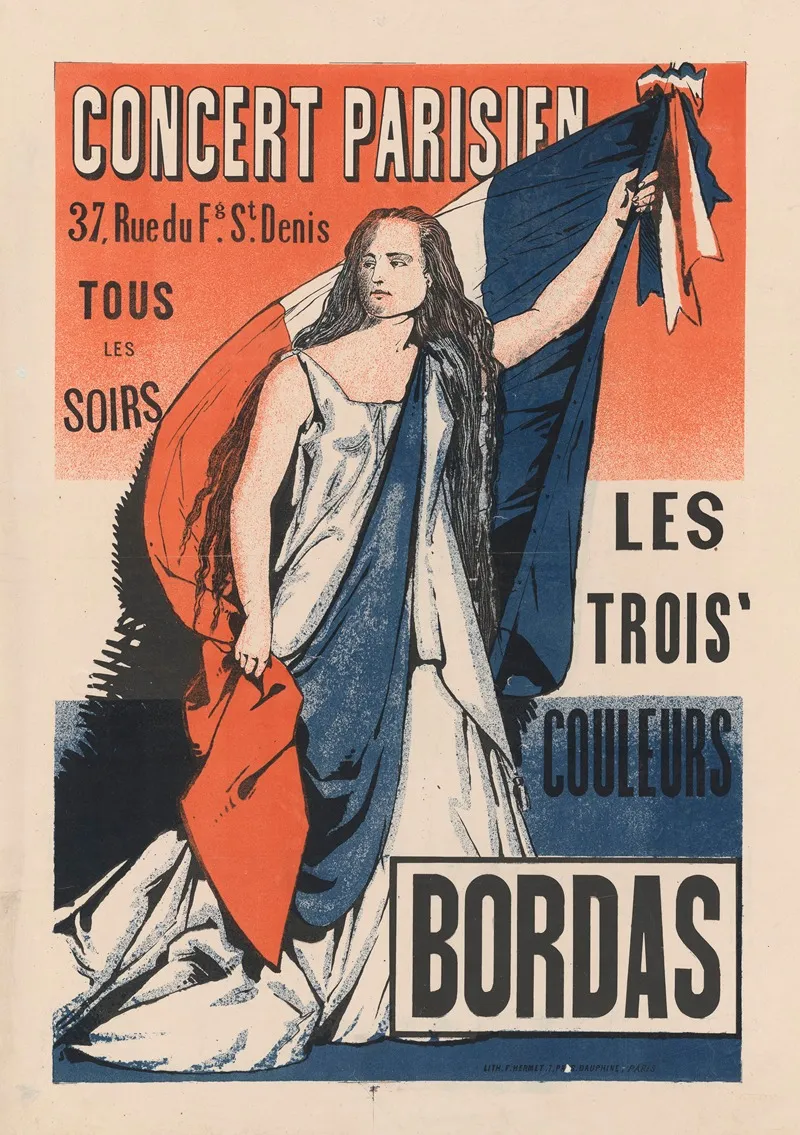Concert Parisien 37 Rue Du Fg St Denis Les Trois Couleurs Bordas Wall Art by Imp. Hermet - High-Resolution Digital Print