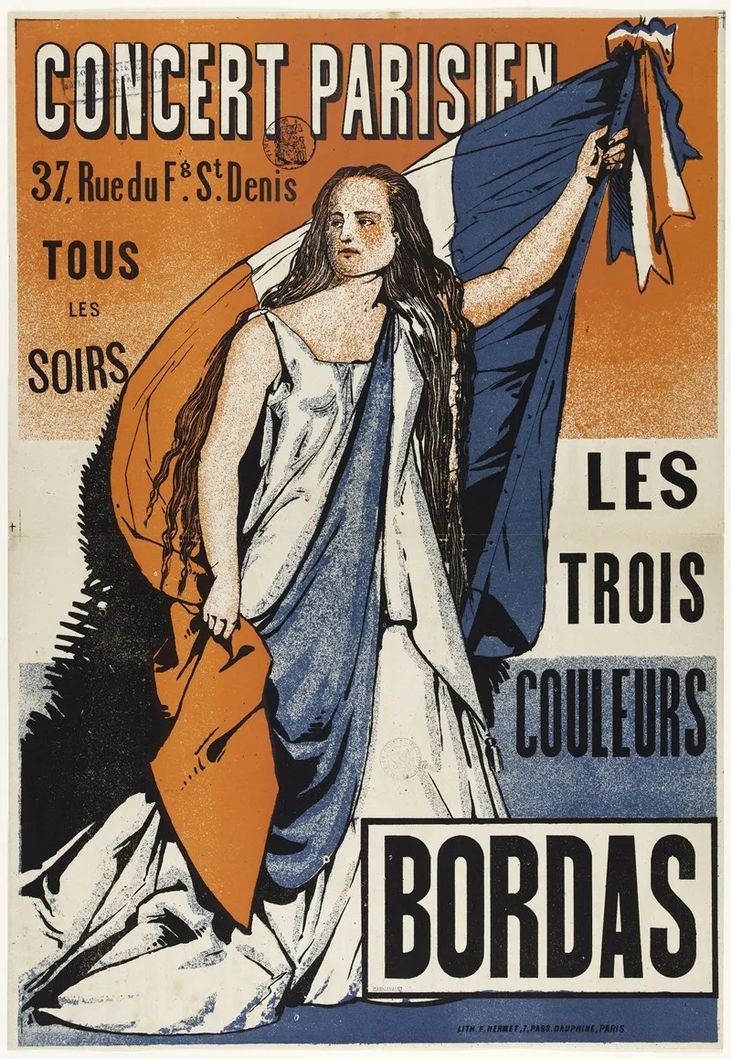 Concert Parisien 37 Rue Du Fg St Denis Tous Les Soirs Les Trois Couleurs Bordas Wall Art by Anonymous - High-Resolution Digital Print