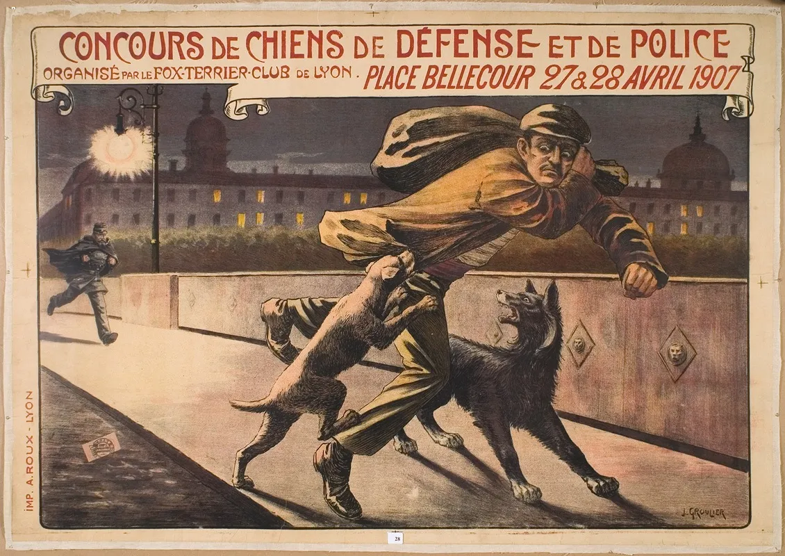 Concours De Chiens De Defense Et De Police Wall Art by J. Groulier - High-Resolution Digital Print