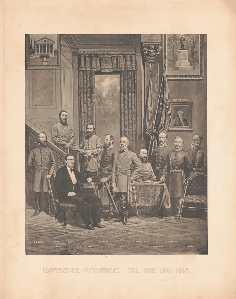 Confederate Commanders Civil War 1861 1865 2 Wall Art by Dr. J. Olney Banning & Son - High-Resolution Digital Print