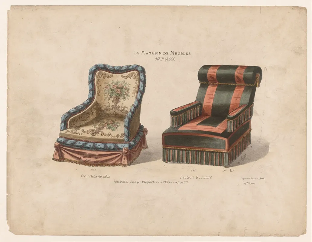 Confortable De Salon Fauteuil Rostchild Wall Art by Victor Léon Michel Quétin - High-Resolution Digital Print