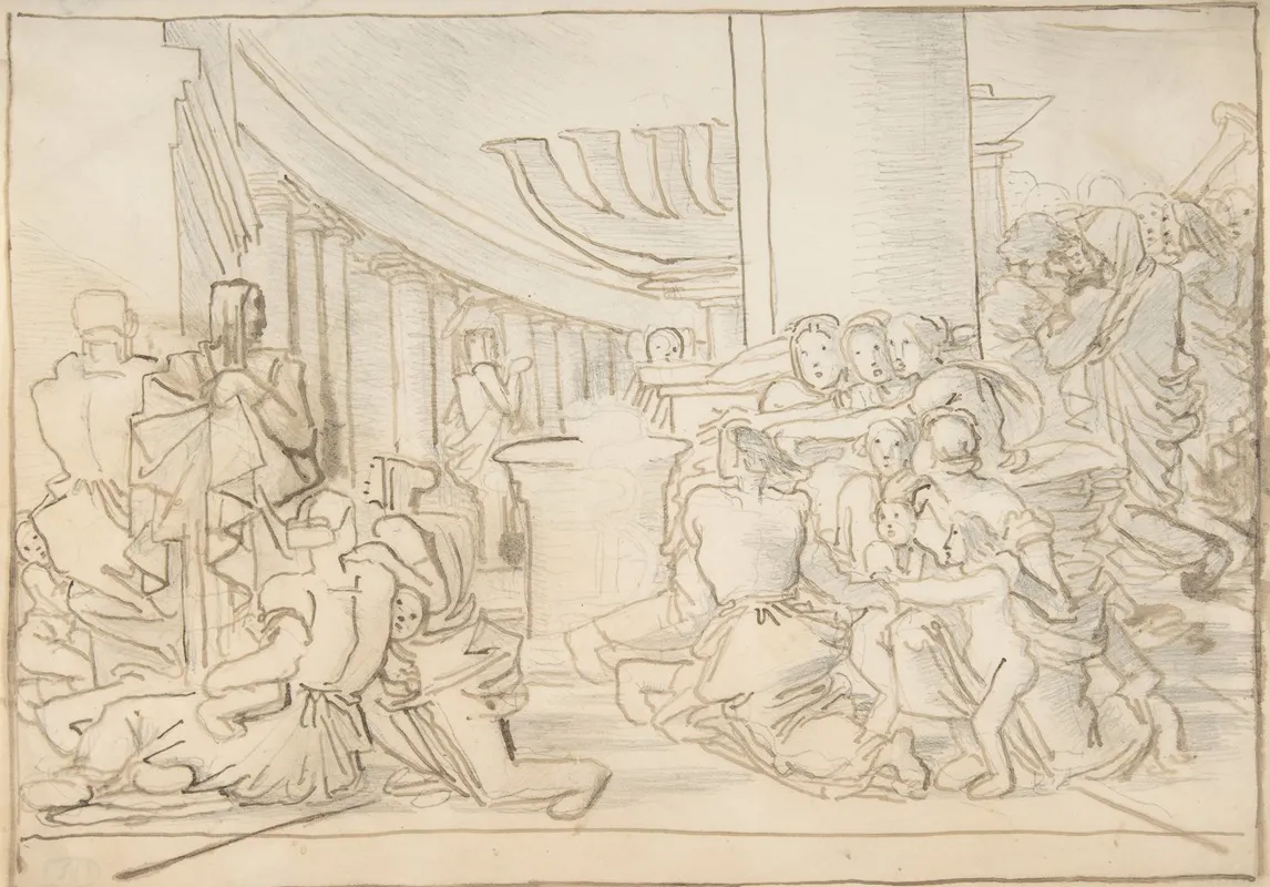 Congregation In A Temple Wall Art by Fortunato Duranti - High-Resolution Digital Print