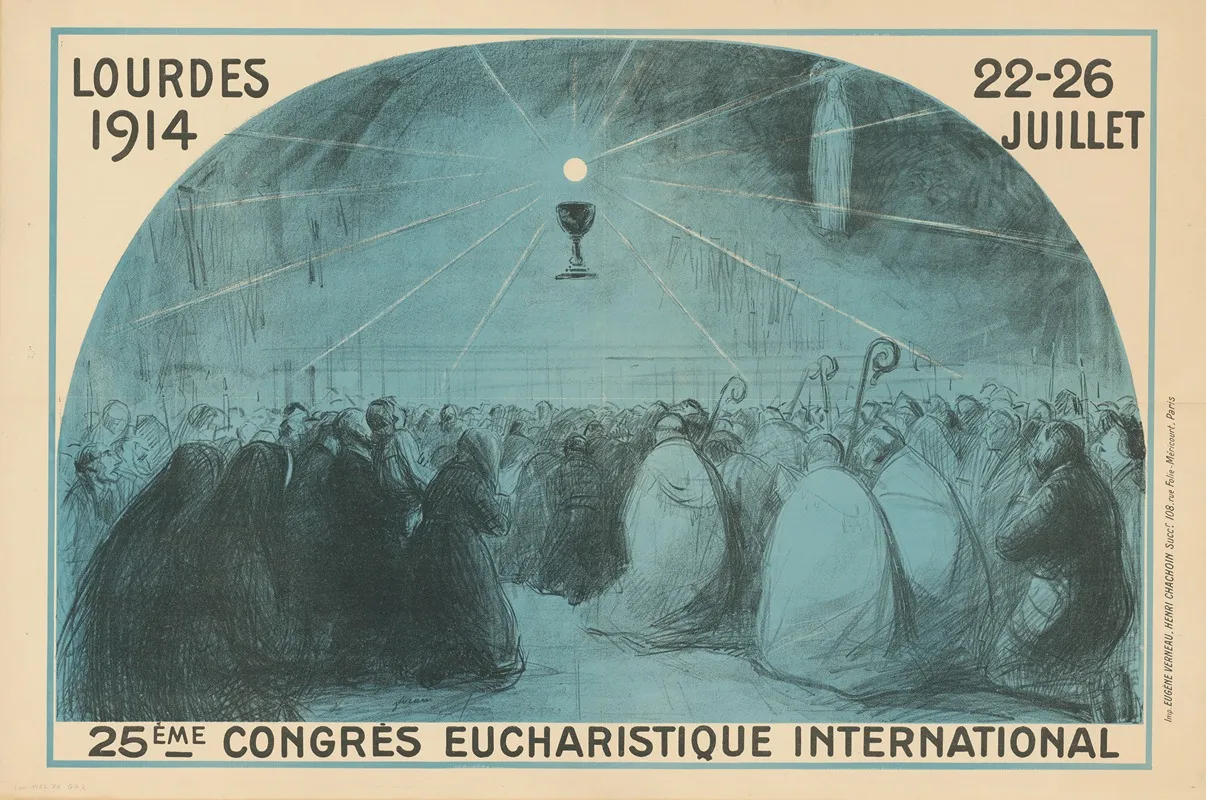 Congres Eucharistique International Lourdes 1914 Wall Art by Jean-Louis Forain - High-Resolution Digital Print