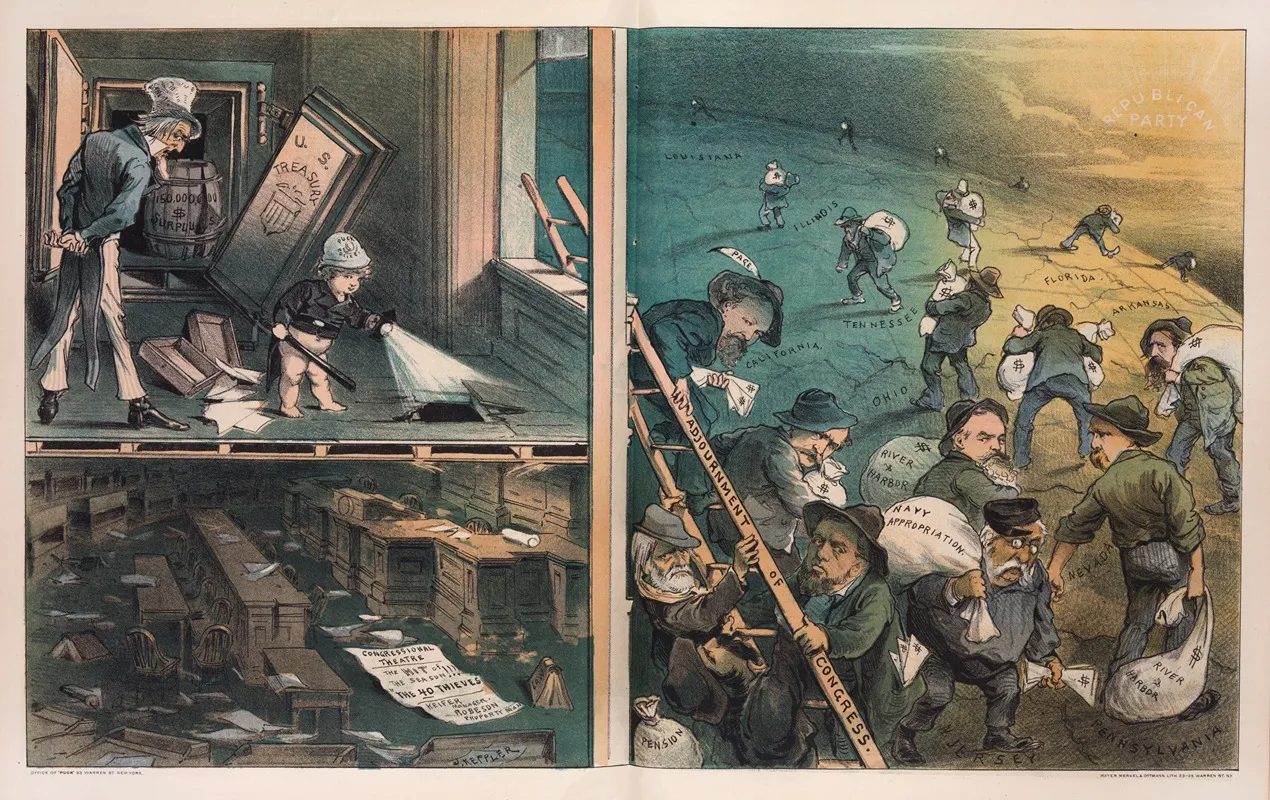 Congressional Cracksmen Wall Art by Joseph Ferdinand Keppler - High-Resolution Digital Print