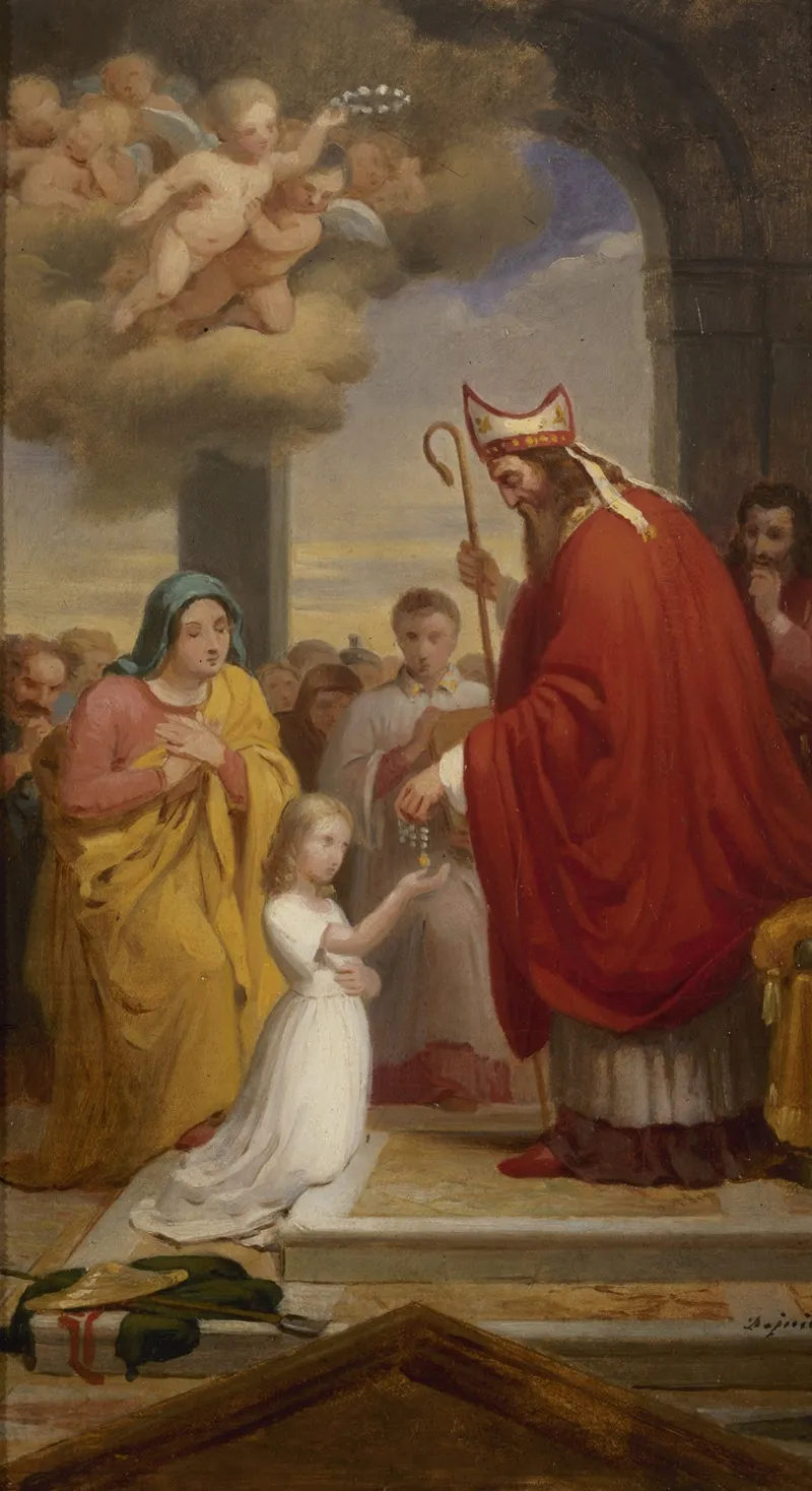 Consecration De Sainte Genevieve Par Saint Germain Eveque Dauxerre Wall Art by François-Louis Dejuinne - High-Resolution Digital Print