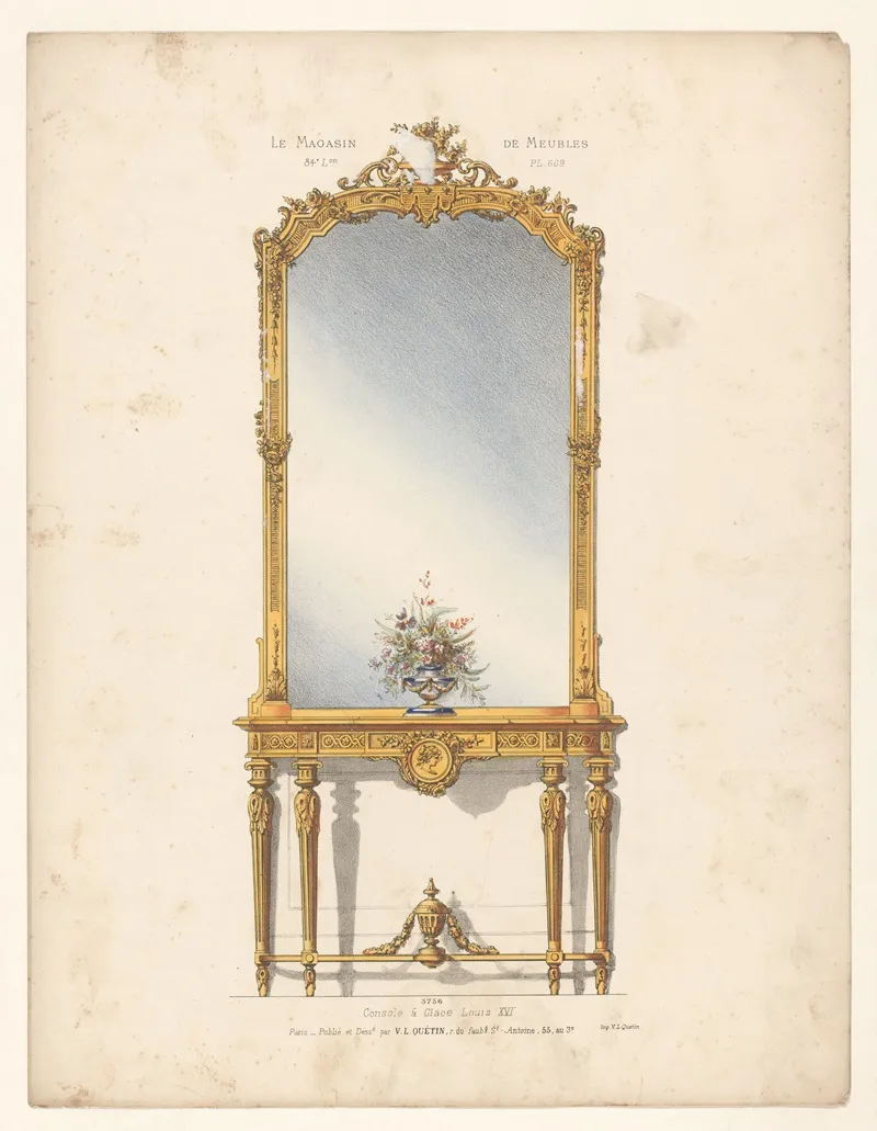 Console A Glace Louis Xvi Wall Art by Victor Léon Michel Quétin - High-Resolution Digital Print