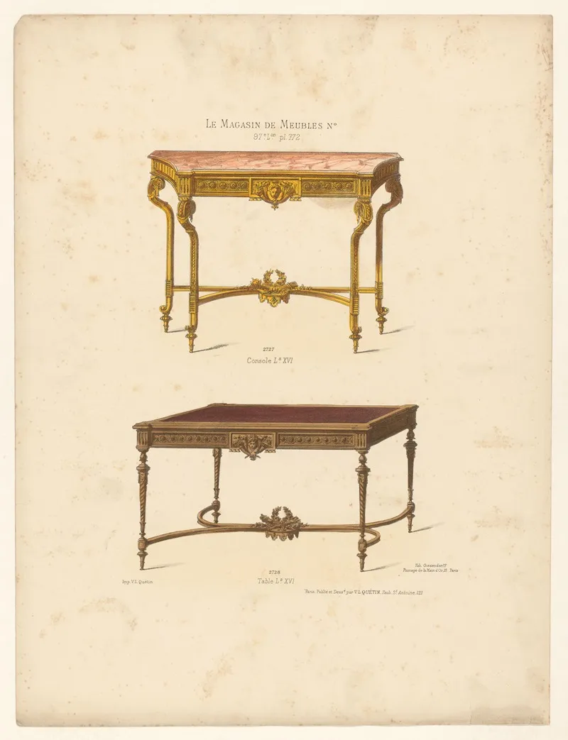 Console Ls Xvi Table Ls Xvi Wall Art by Victor Léon Michel Quétin - High-Resolution Digital Print