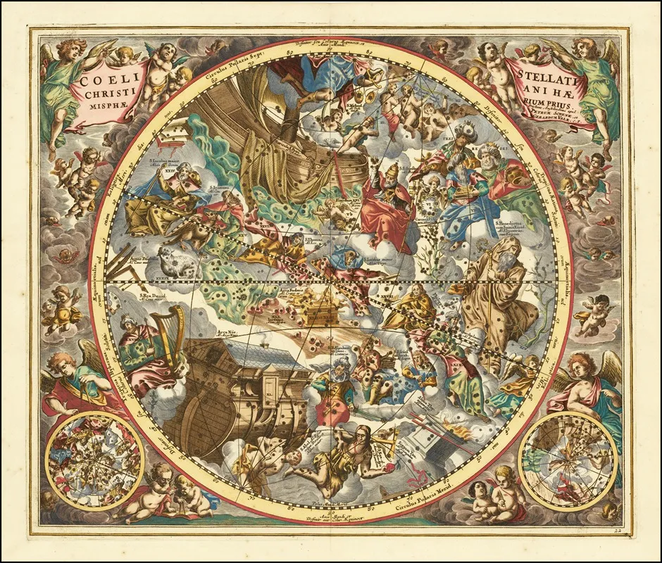 Constellations According To Christian Symbolism Wall Art by Andreas Cellarius - High-Resolution Digital Print