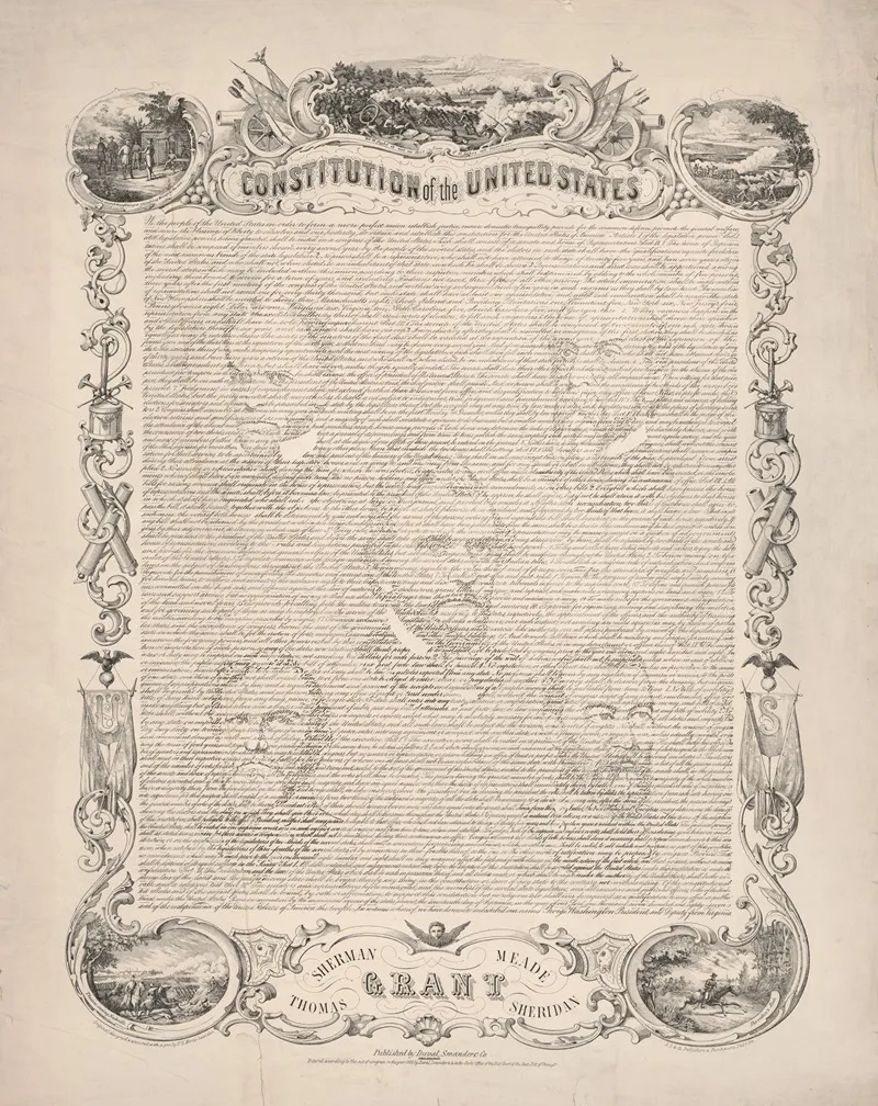 Constitution Of The United States Grant Wall Art by R. Morris Swander - High-Resolution Digital Print