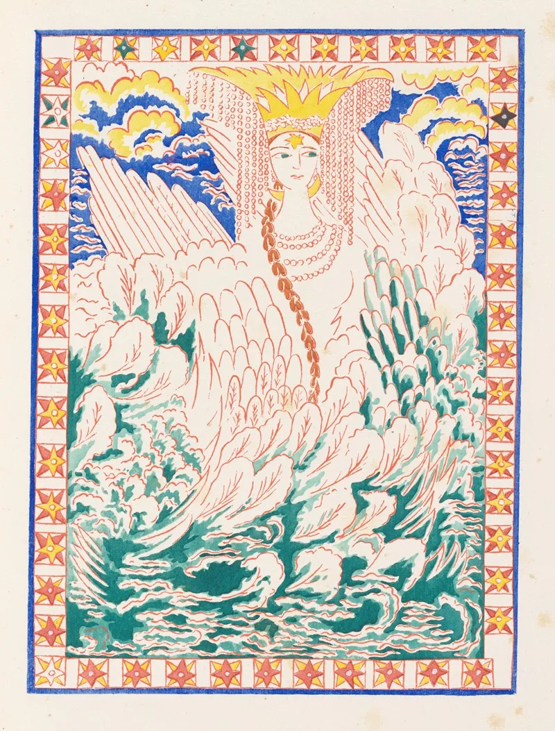 Conte De Tsar Saltan Et De Son Fils Le Glorieux Et Puissant Prince Gvidon Saltanovitch Et De Sa Belle Princesse Cygne Pl 11 Wall Art by Natalia Goncharova - High-Resolution Digital Print