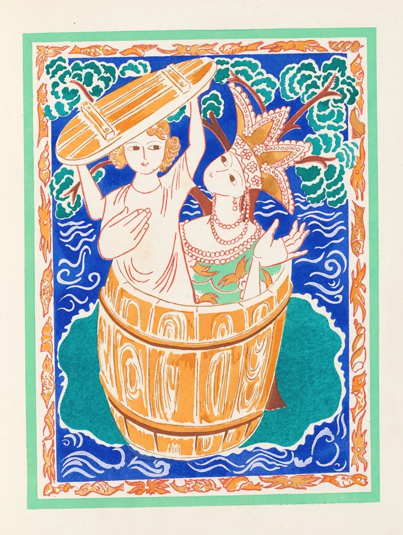 Conte De Tsar Saltan Et De Son Fils Le Glorieux Et Puissant Prince Gvidon Saltanovitch Et De Sa Belle Princesse Cygne Pl 6 Wall Art by Natalia Goncharova - High-Resolution Digital Print