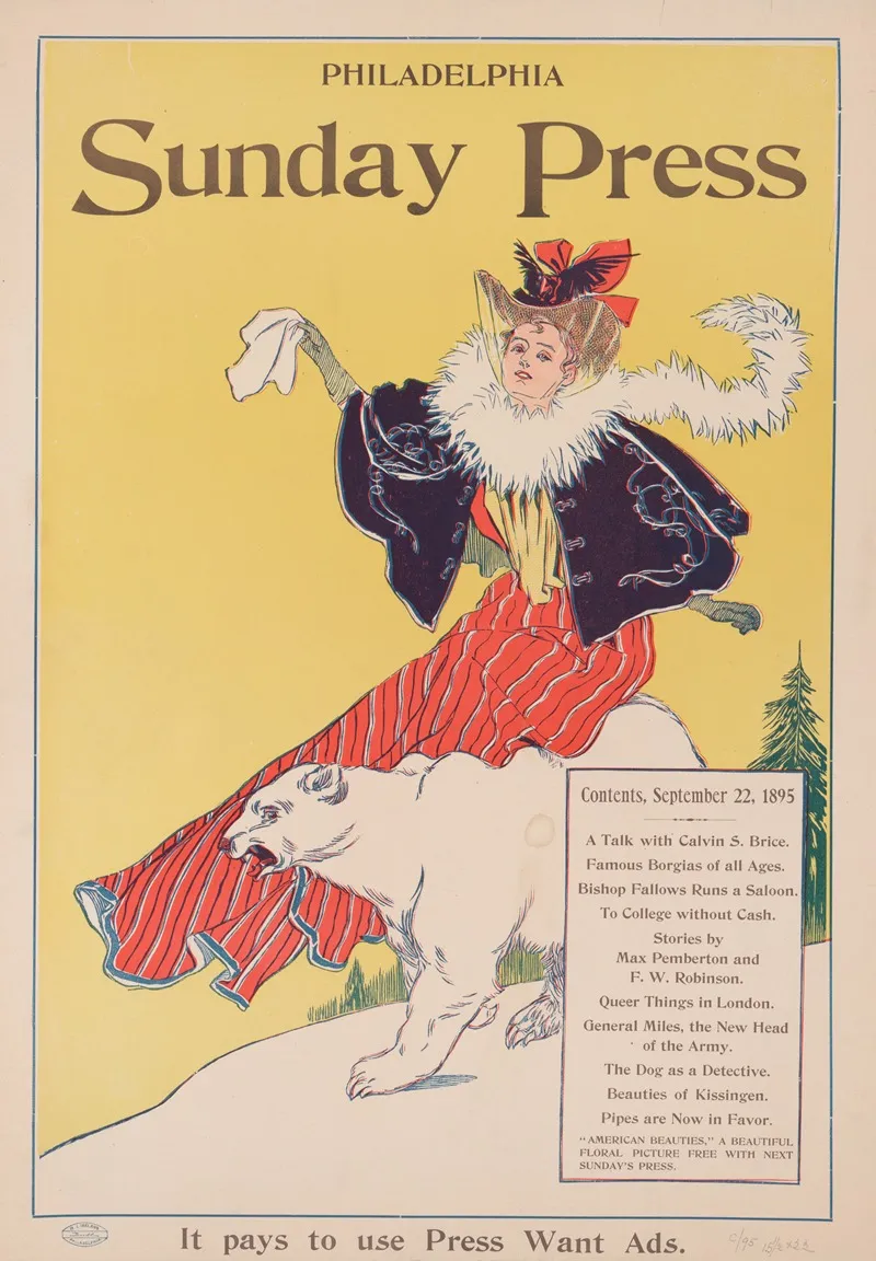Contents September 22 1895 A Talk With Calvin S Brice Wall Art by George Reiter Brill - High-Resolution Digital Print
