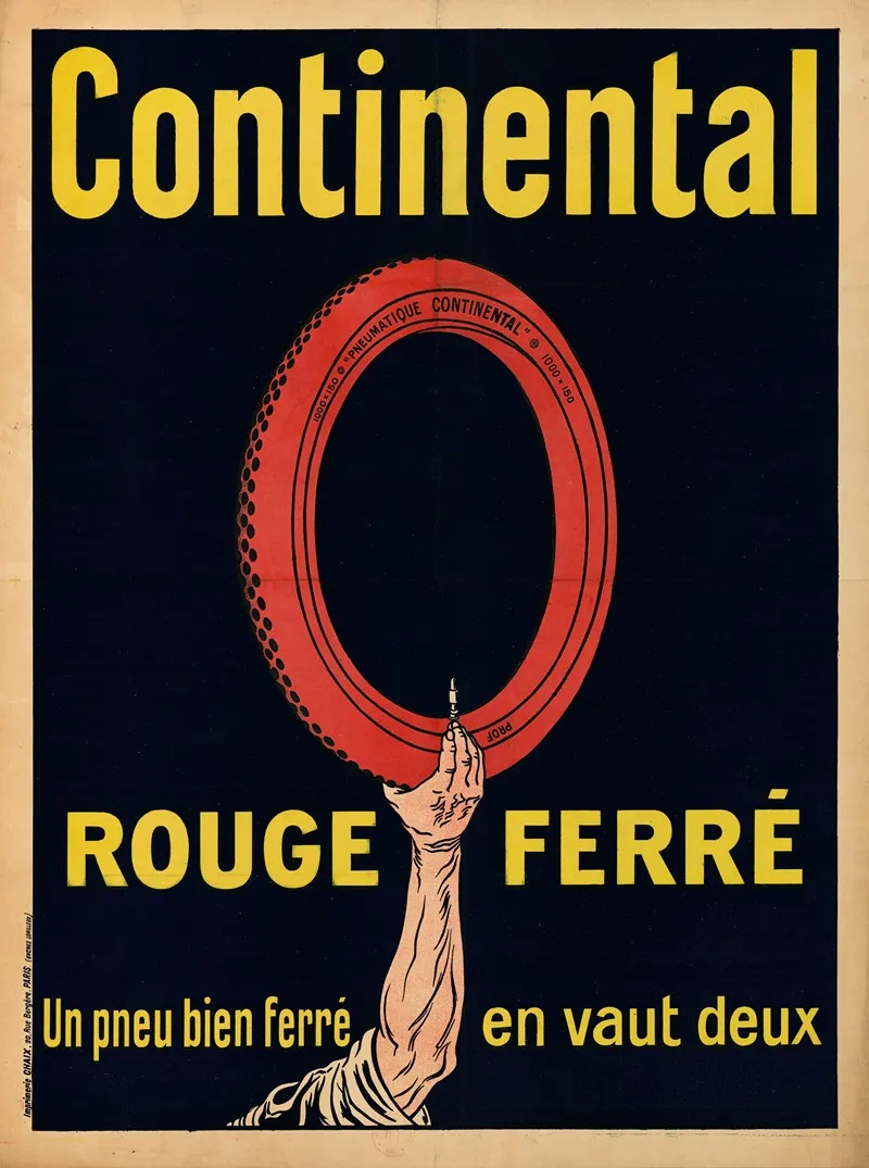 Continental Rouge Ferre Un Pneu Bien Ferre En Vaut Deux Wall Art by Imp. Chaix - High-Resolution Digital Print
