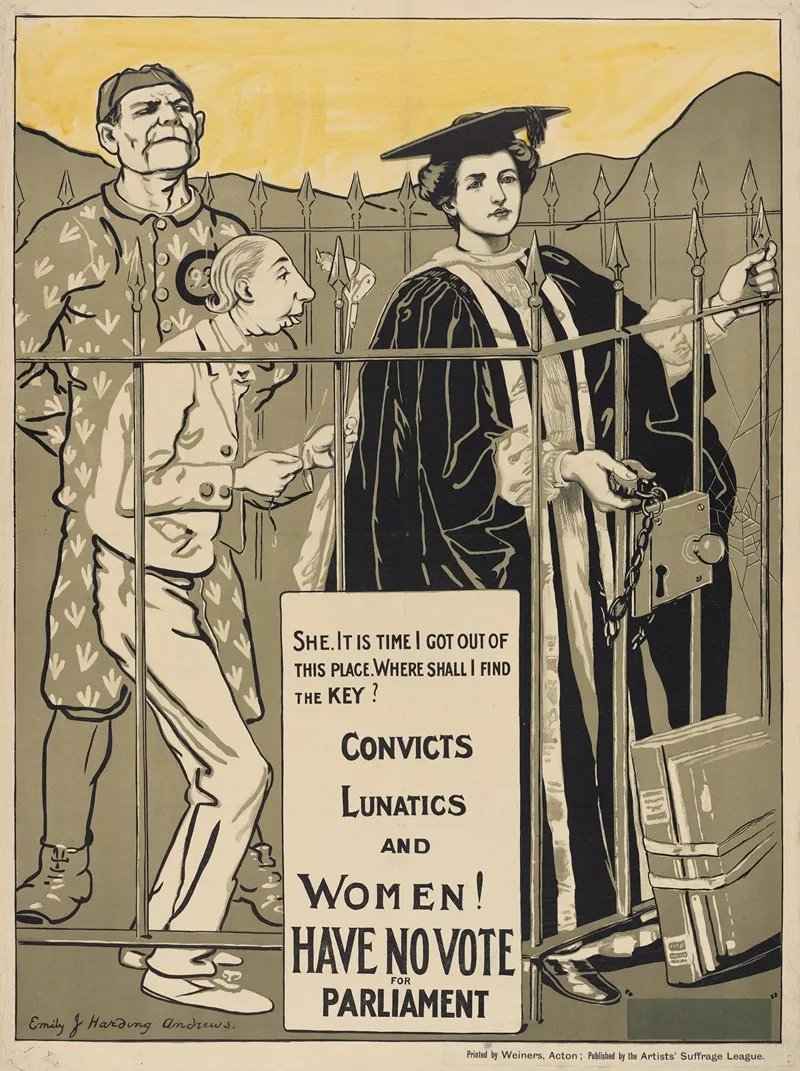 Convicts Lunatics And Women Have No Vote For Parliament Wall Art by Emily Jane Harding Andrews - High-Resolution Digital Print
