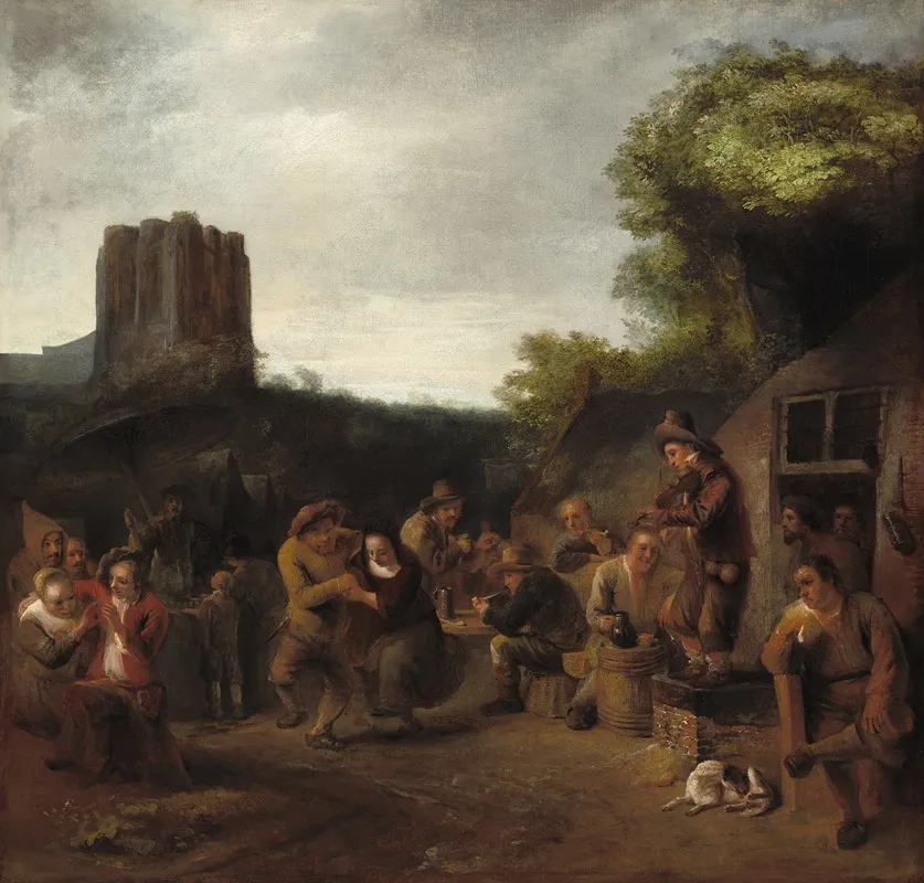 Conviviality Near The Inn Wall Art by Constantijn van Renesse - High-Resolution Digital Print