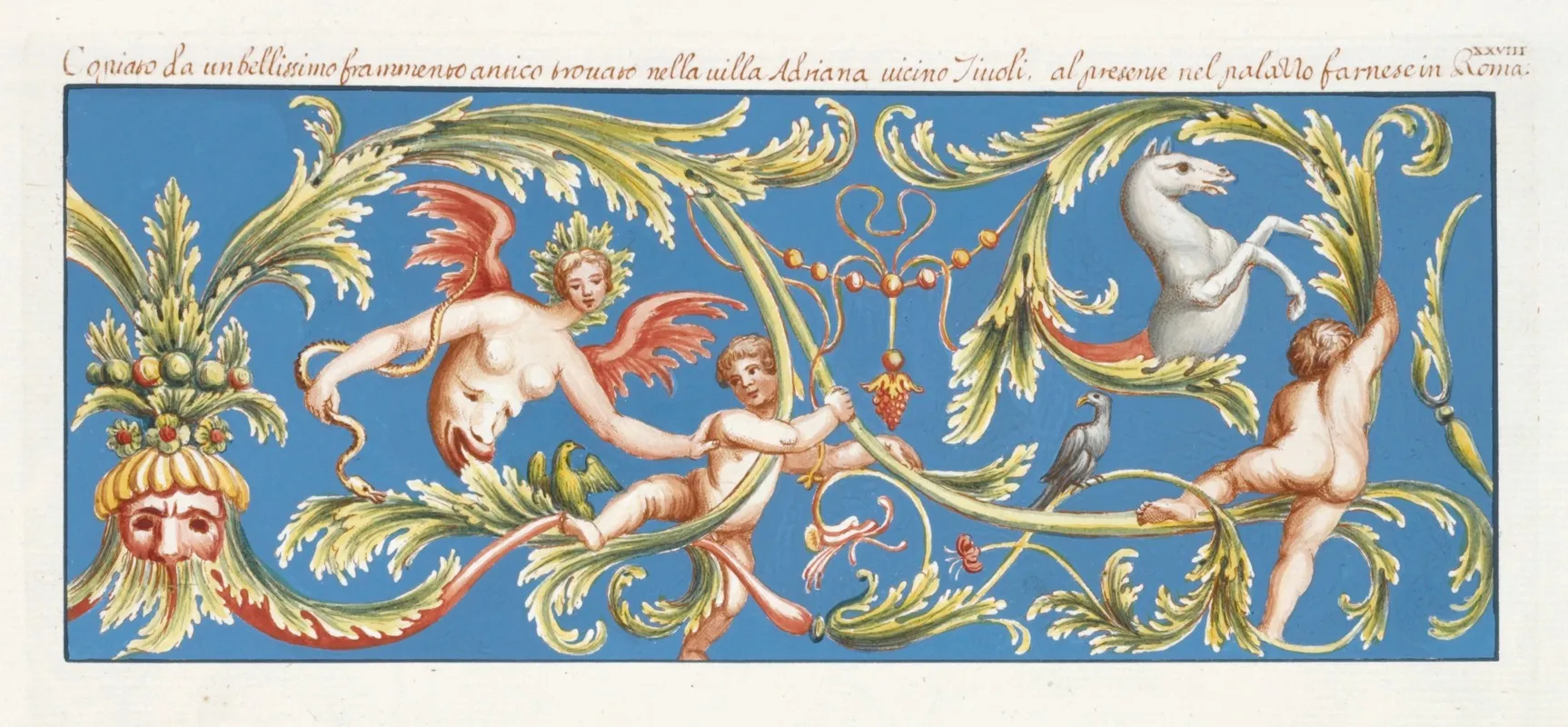 Copiato Da Un Bellissimo Fra Momento Antico Trovato Nella Villa Adriana Vicino Tivoli Al Presente Nel Palazzo Farnese In Roma Wall Art by Pierre-Jean Mariette - High-Resolution Digital Print