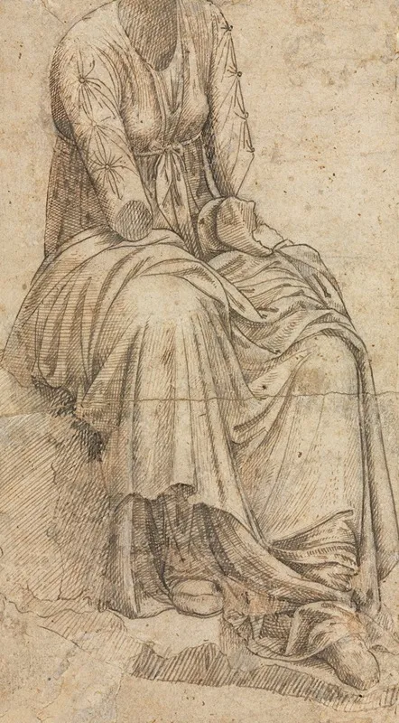 Copy Of A Roman Statue Of A Seated Woman Wall Art by Domenico Ghirlandaio - High-Resolution Digital Print