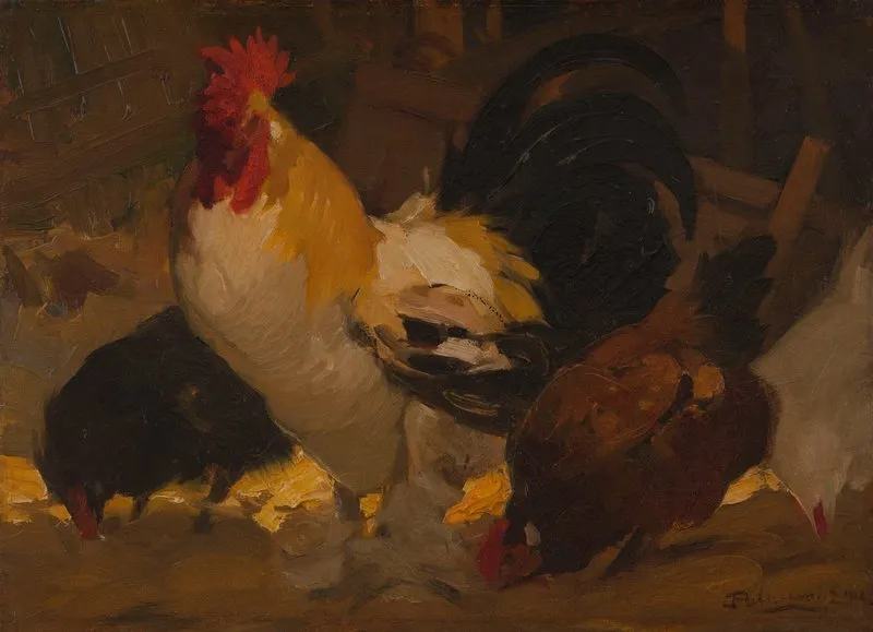 Coq Et Poules Wall Art by Henri Deluermoz - High-Resolution Digital Print