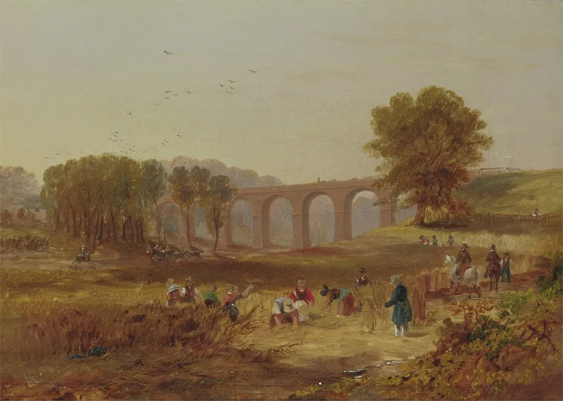 Corby Viaduct The Newcastle And Carlisle Railway Wall Art by John Wilson Carmichael - High-Resolution Digital Print