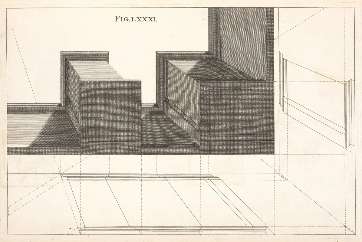 Corinthian Pedestals In An Horizontal Perspective Wall Art by Andrea Pozzo - High-Resolution Digital Print