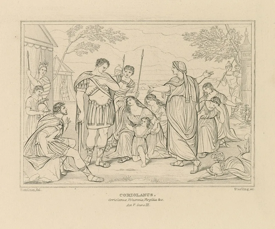 Coriolanus Coriolanus Volumnia Virgilia C Act V Scene Iii Wall Art by William Francis Starling - High-Resolution Digital Print