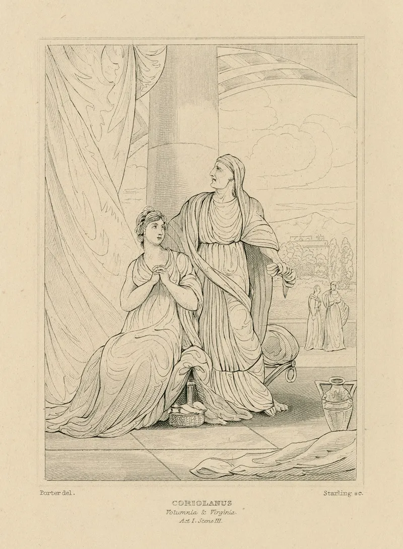 Coriolanus Volumnia Virginia Act I Scene Iii Wall Art by William Francis Starling - High-Resolution Digital Print