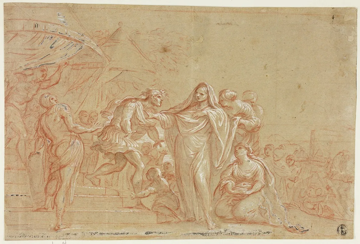 Coriolanus With Veturia And Volumnia At The Volscian Camp Wall Art by Circle of Agostino Masucci - High-Resolution Digital Print