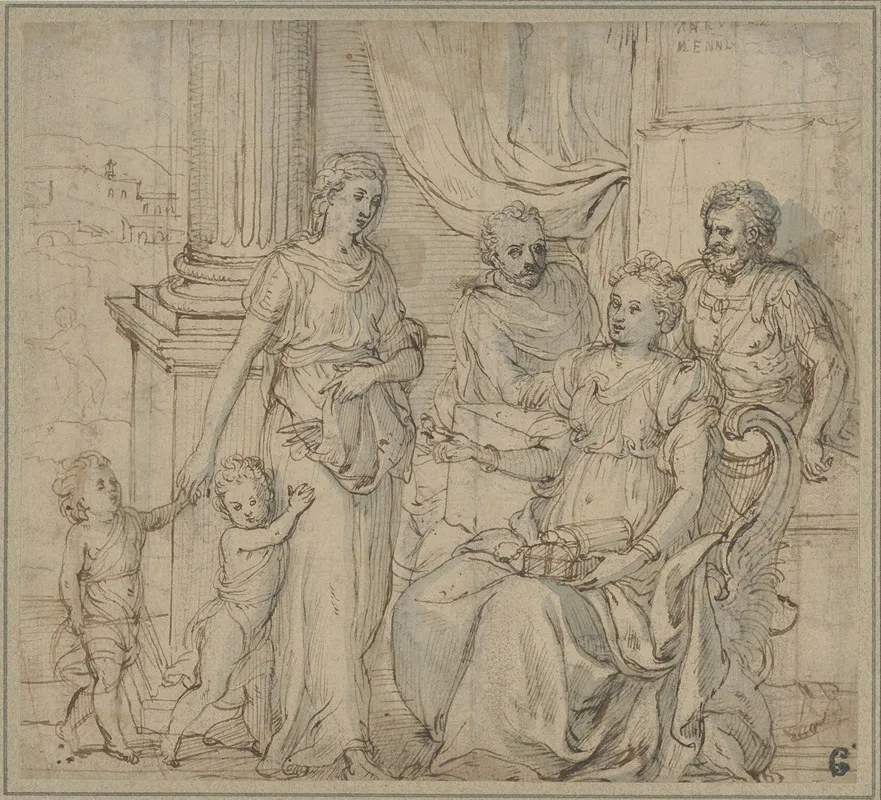 Cornelia Mother Of The Gracchi Pointing To Her Children As Her Most Precious Ornaments