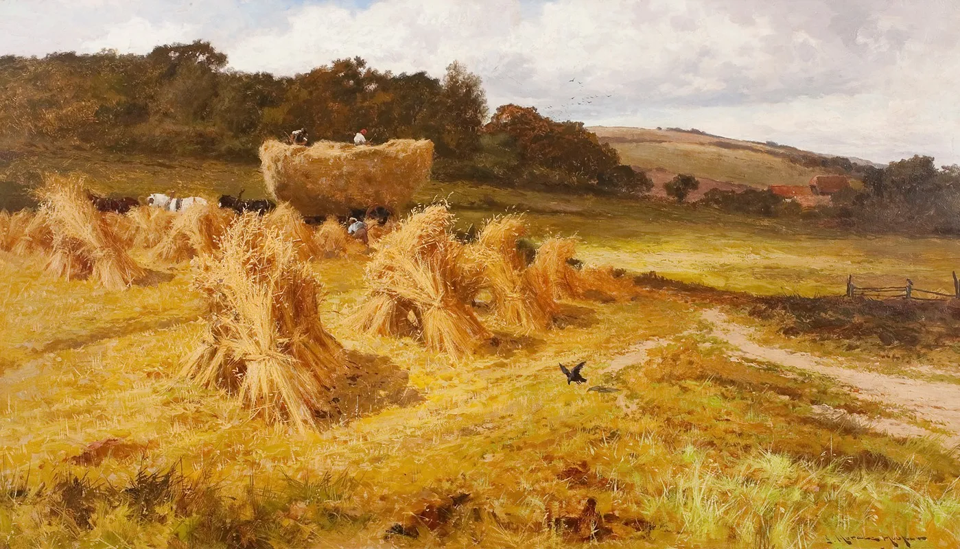 Cornfields Near Hastings Wall Art by John Horace Hooper - High-Resolution Digital Print