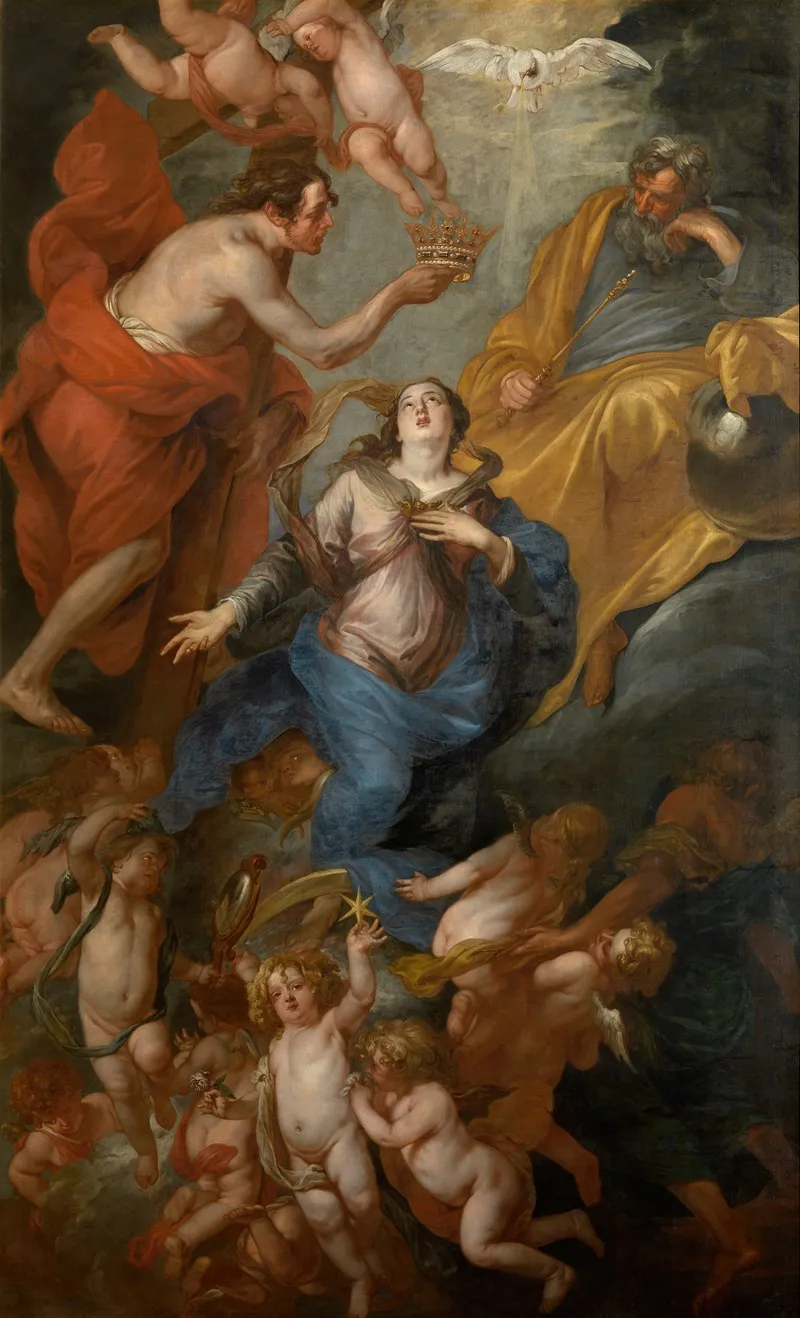 Coronation Of Mary 2 Wall Art by Thomas Willeboirts Bosschaert - High-Resolution Digital Print