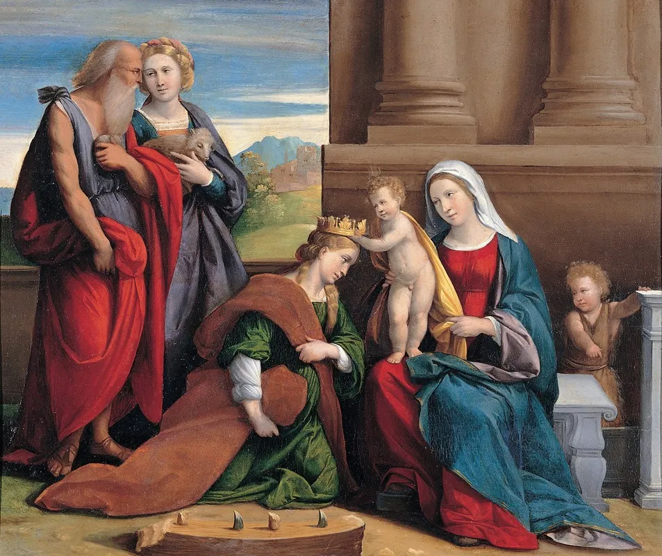 Coronation Of Saint Catherine Wall Art by Garofalo and workshop - High-Resolution Digital Print