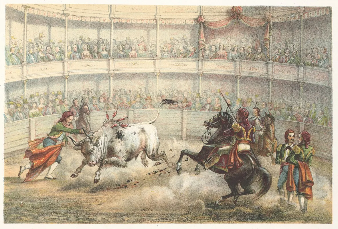 Corrida De Toros Wall Art by Pierre Toussaint Frédéric Mialhe - High-Resolution Digital Print