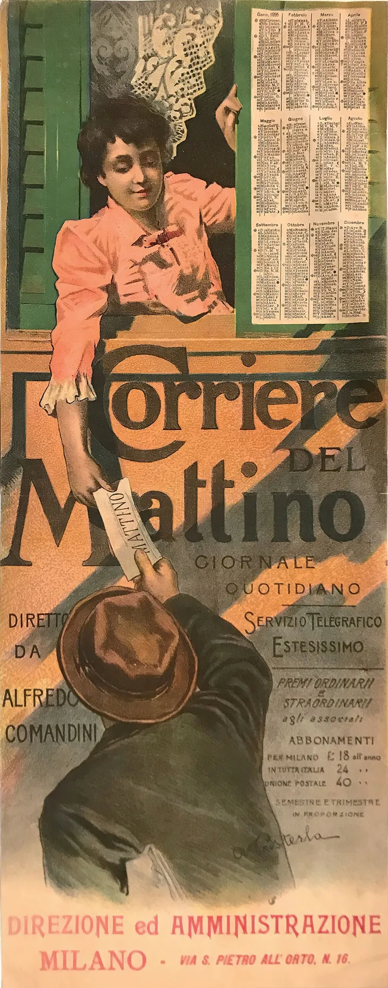 Corriere Del Mattino Giornale Quotidiano Milano Wall Art by Attilio Pusterla - High-Resolution Digital Print