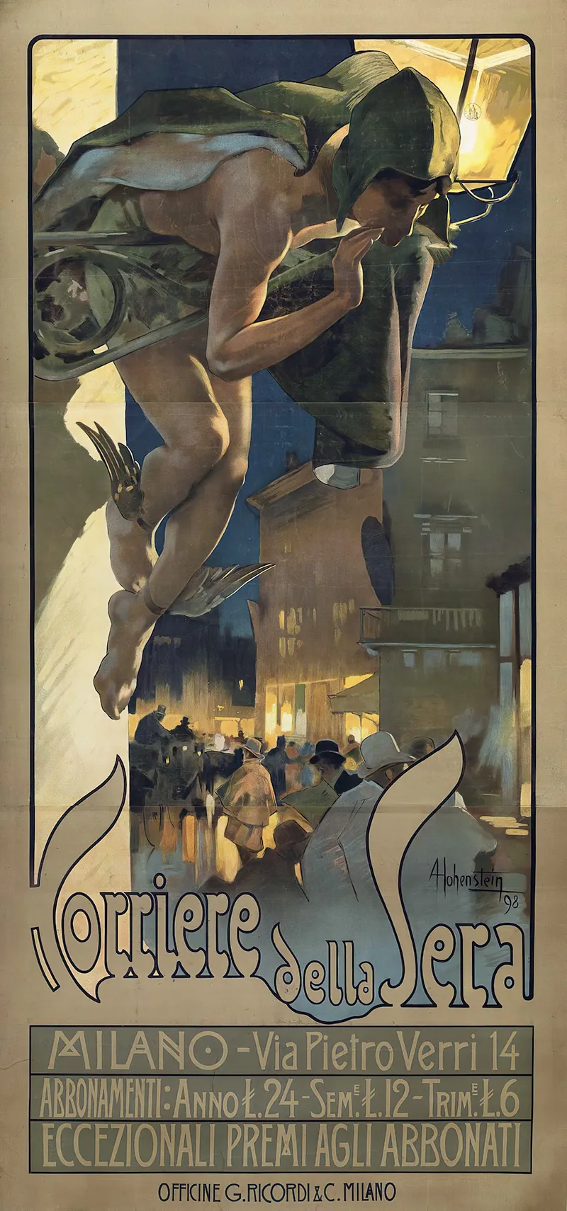 Corriere Della Sera Milano Wall Art by Adolfo Hohenstein - High-Resolution Digital Print