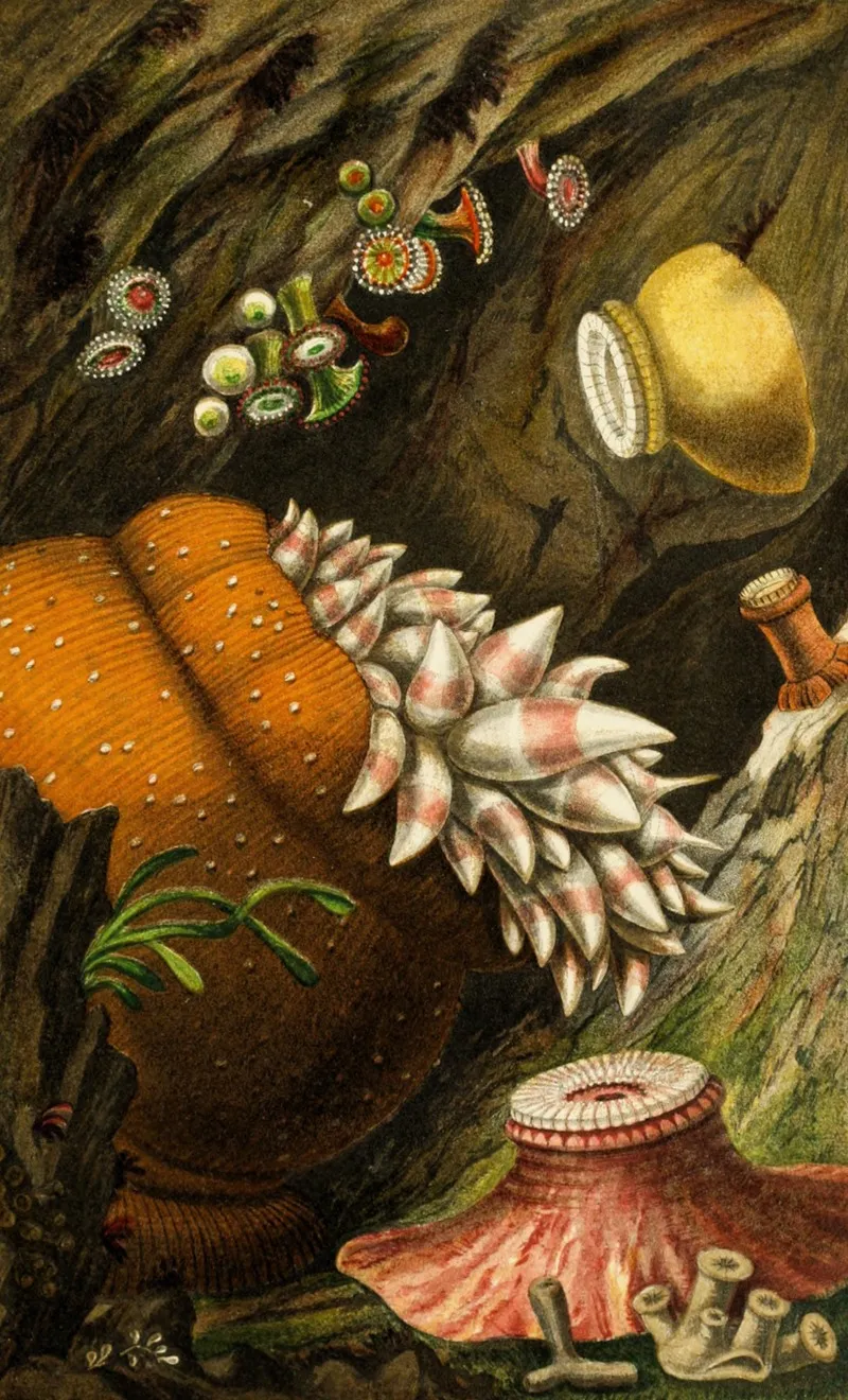 Corynactis Viridis Bolocera Eques Zoanthus Sulcatus Z Alderi Z Couchii Wall Art by Philip Henry Gosse - High-Resolution Digital Print
